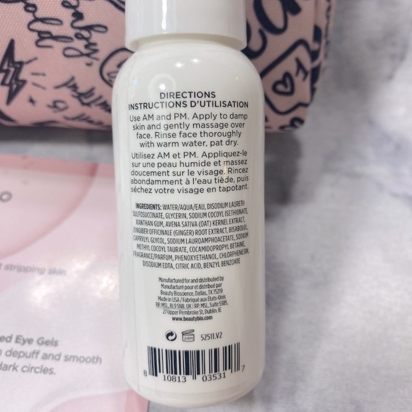 BeautyBio Beauty Gift Set 4pc, Cleanser, Vitamin C Serum, Eye Patch, Bag, NEW - Picture 3 of 16